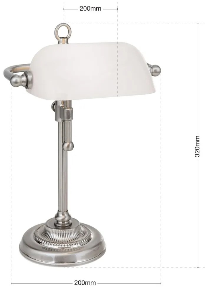 Veioza/Lampa de masa stil clasic HARVARD satin/alb