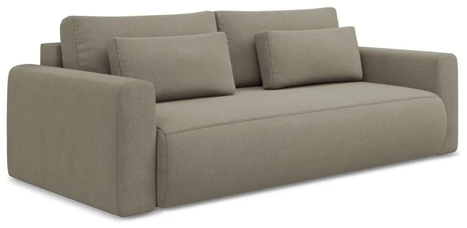 Canapea maro deschis extensibilă/cu spațiu de depozitare 238 cm Kapua – Makamii