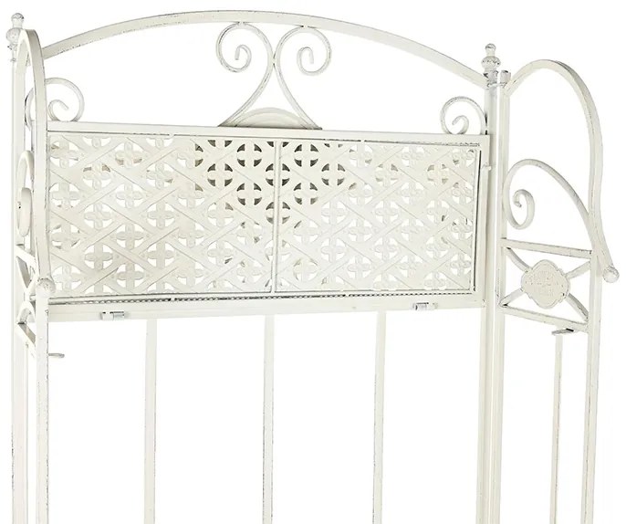 Etajera vintage din metal, Khora, alb, 61x29x163.5cm