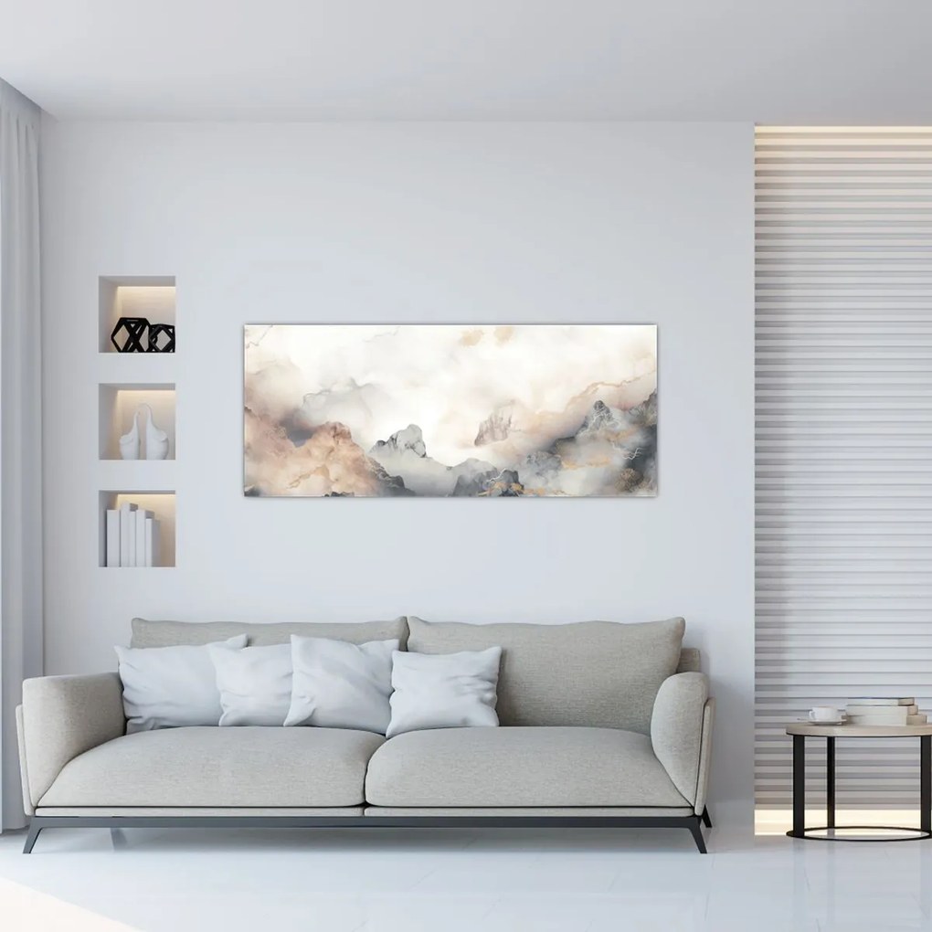 Tablou - Munte abstracție cu textura de marmură (120x50 cm)