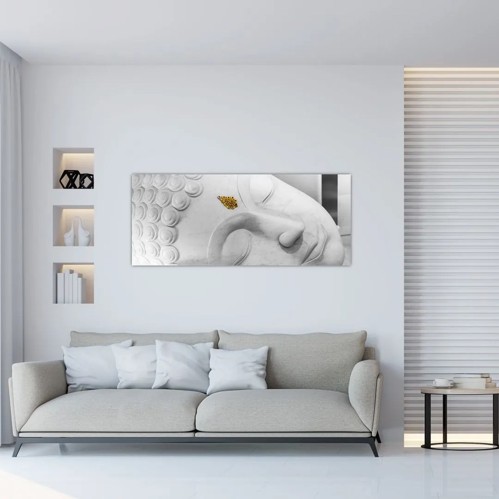 Tablou - Buddha alb (120x50 cm)