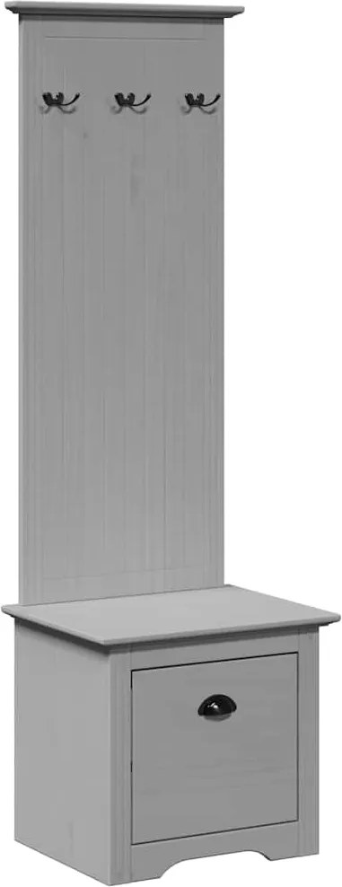 vidaXL Dulap de hol cu cârlige „BODO” gri 50x40x157 cm