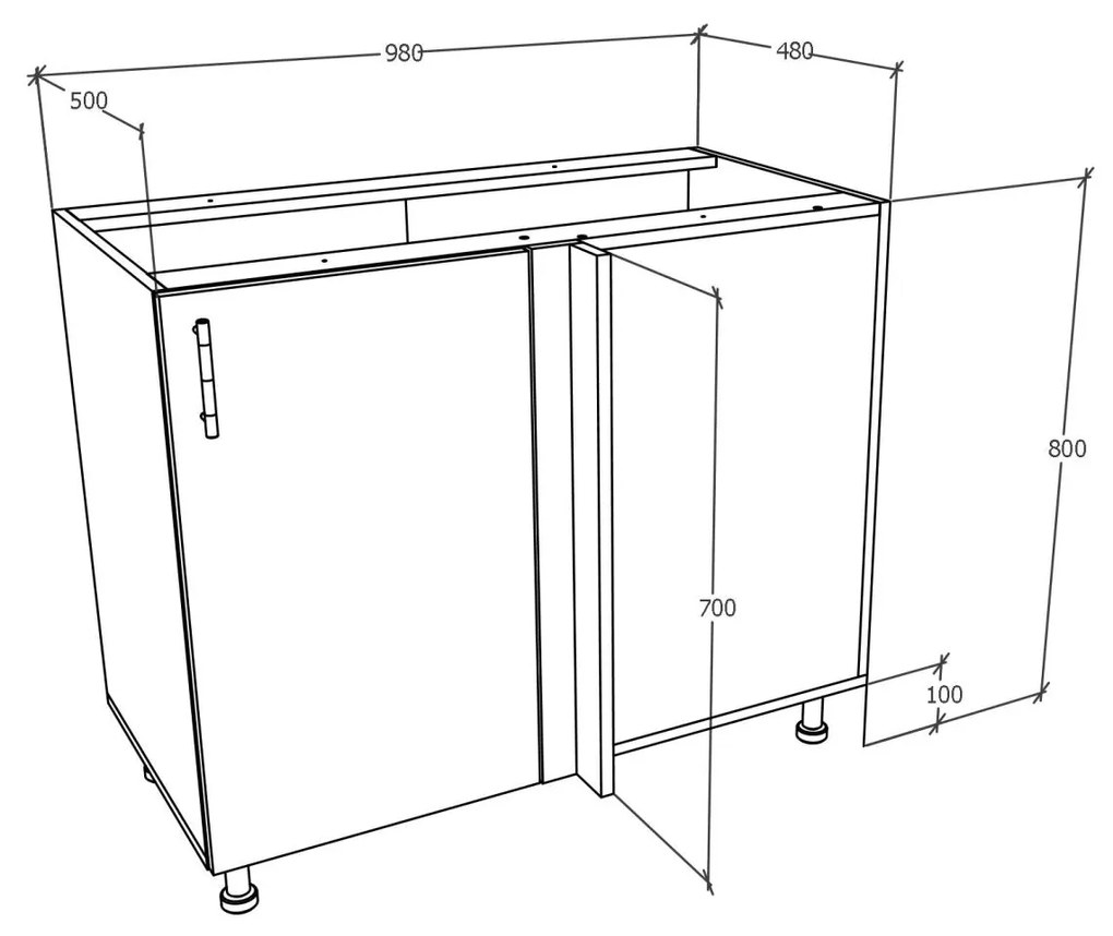 Corp haaus Karo, Antracit/Alb, 98 x 50 x 80 cm