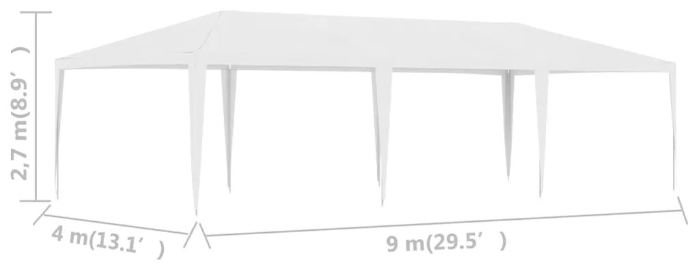 Cort de petrecere, alb, 4 x 9 m Alb, 4 x 9 m