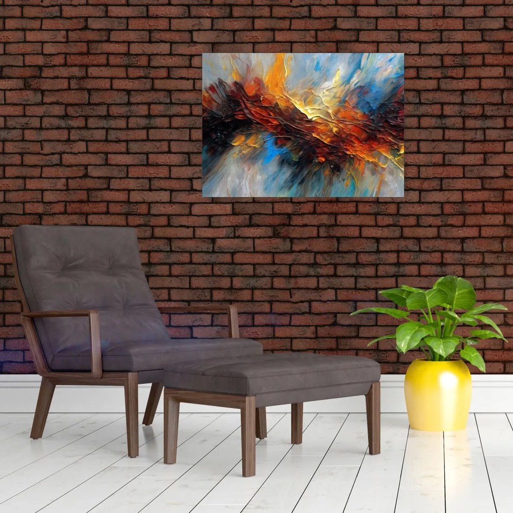 Tablou pe sticlă - Textura culorii (70x50 cm)
