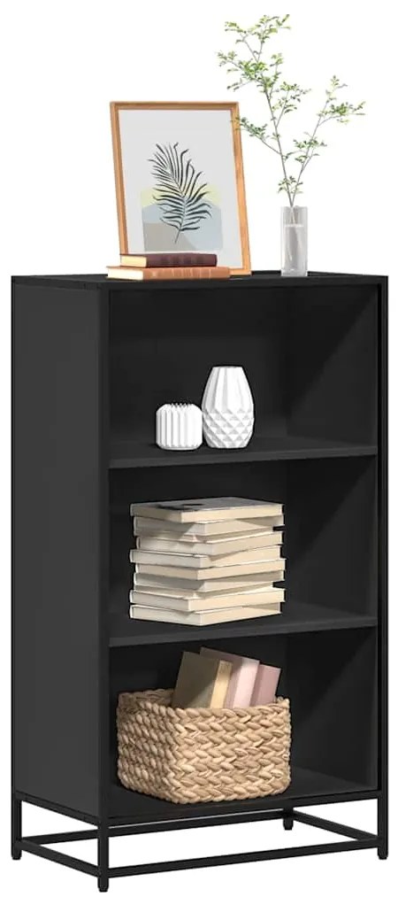 vidaXL Dulap cu cărți negru 60x35x107,5 cm lemn prelucrat