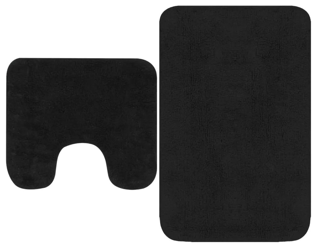 Set covorase baie, 2 buc., textil, antracit