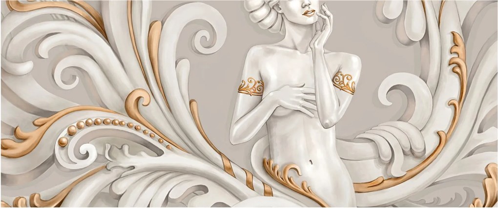 Tablou - Imagine a zeiței într-un fundal ornamental (120x50 cm)