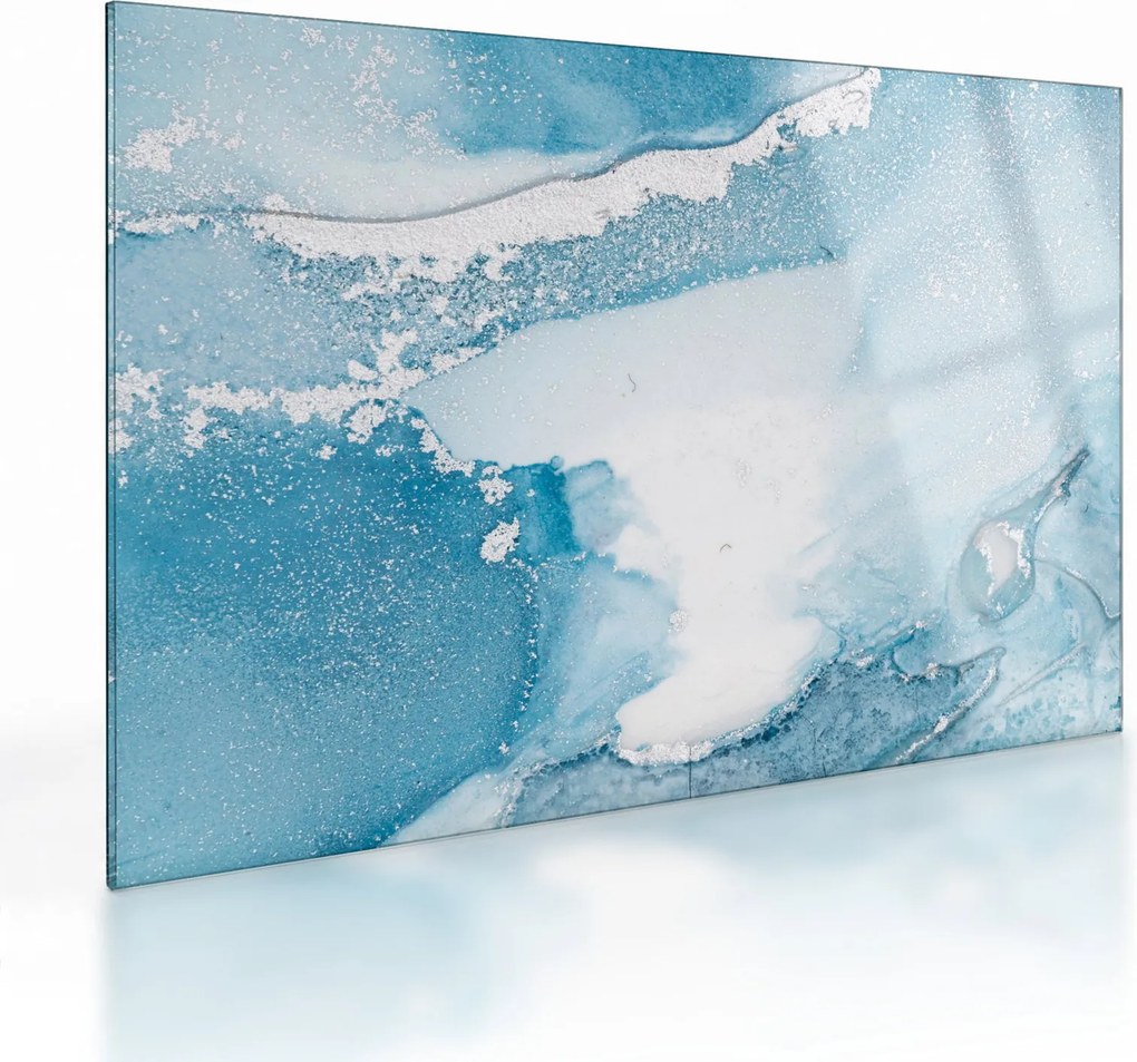 Tablou pe sticlă - Decor albastru (70x50 cm)