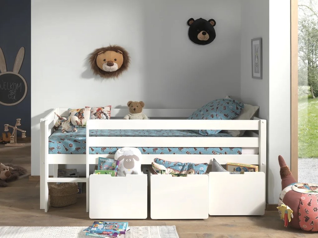 PINO SET DE 3 SERTARE PENTRU Pat copii MATRIMONIAL H85CM ALB