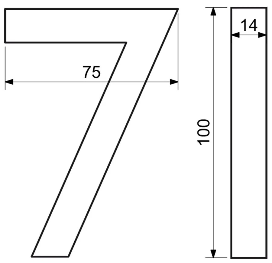 Numărul de casă 7", RN.100LV, structurat, antracit"