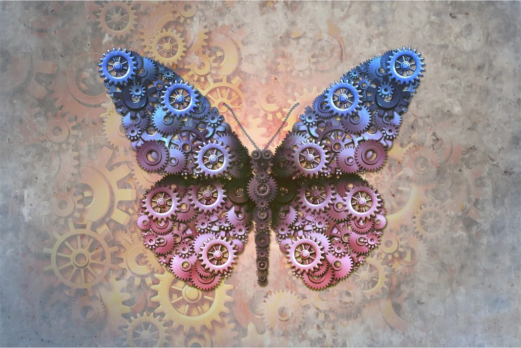 Tablou - Fluture steampunk (90x60 cm)