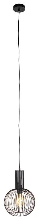 Lampă suspendată de design neagră - Wire Whisk