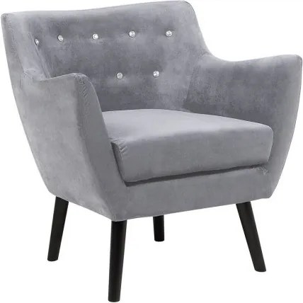 Fotoliu DRAMMEN, lemn/catifea, gri, 71 x 54 x 84 cm