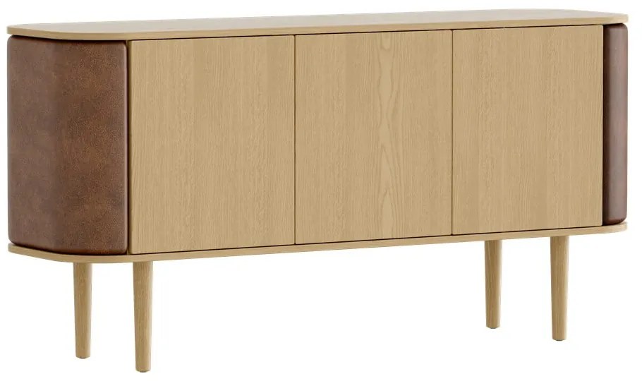 Comodă în culoare naturală/maro deschis joasă cu aspect de lemn de stejar 150x75 cm Treasures – UMAGE