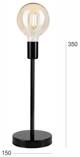 Lampă de masă ASTRID 1xE27/60W/230V negru lucios