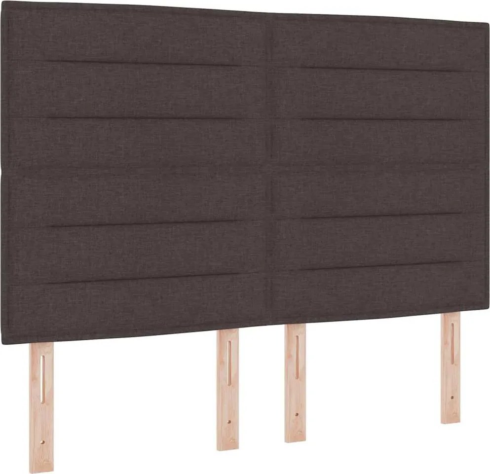 vidaXL Pat cu arcuri cu saltea Maro închis 140 x 200 cm țesătură