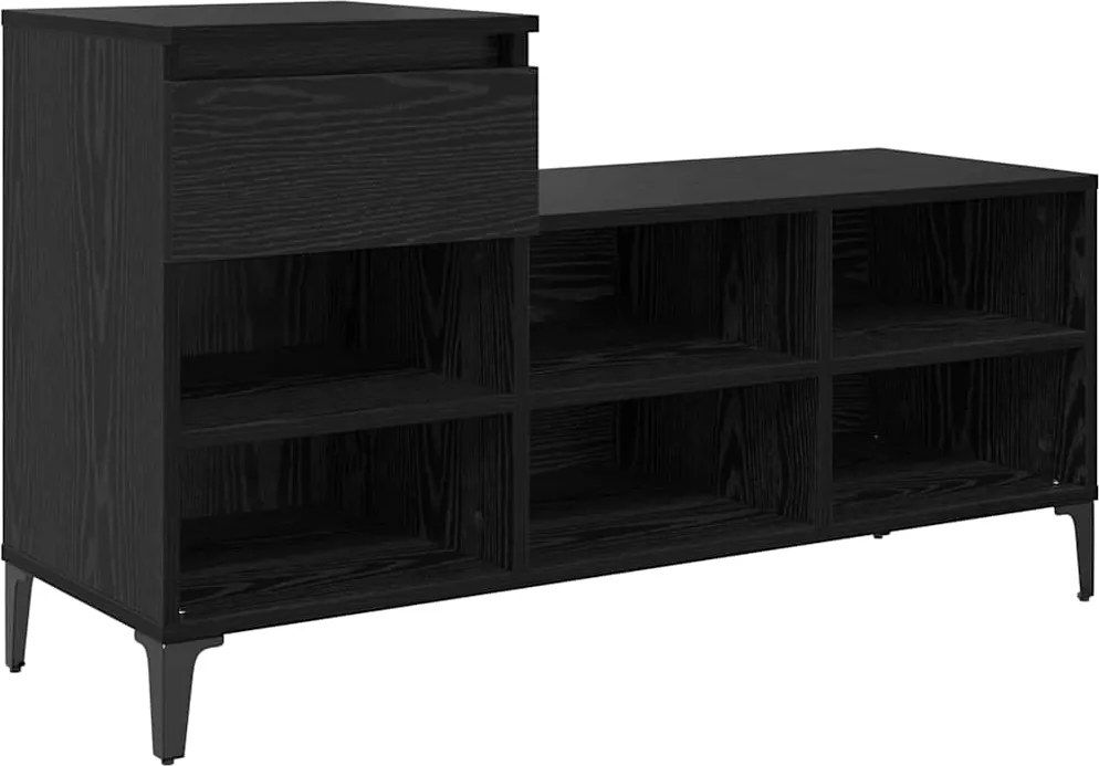 vidaXL Dulap pentru pantofi cu sertar Stejar negru 102 x 36 x 60 cm