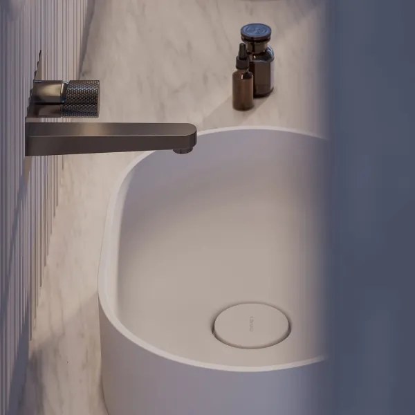 OMNIRES OVOUNBM - Lavoar pe blat OVO 55x36 cm dolomit alb mat