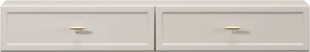 Consolă suspendată cu sertare Lorini 100 cm - cașmir / mânere aurii T-bar