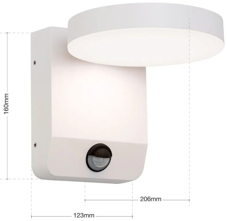 Aplica LED de exterior cu senzor de miscare IP54 HENDRYK alba