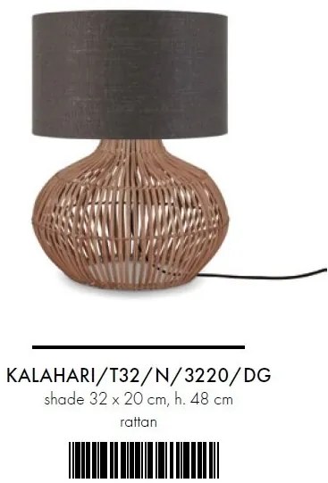 Veioza eco din ratan Kalahari S/3220, d.grey
