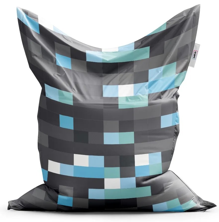 Sac de șezut Classic Blocks 1 - pentru copii, gri / albastru