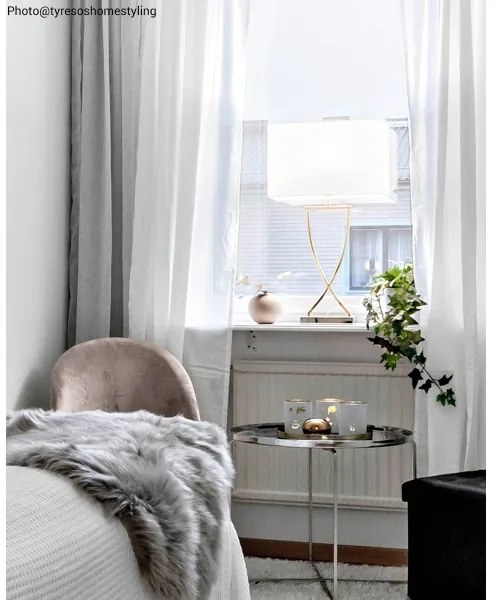 ByRydens 2829620-5000 - Lampă de masă OMEGA 1xE27/5W/230V alb/alamă