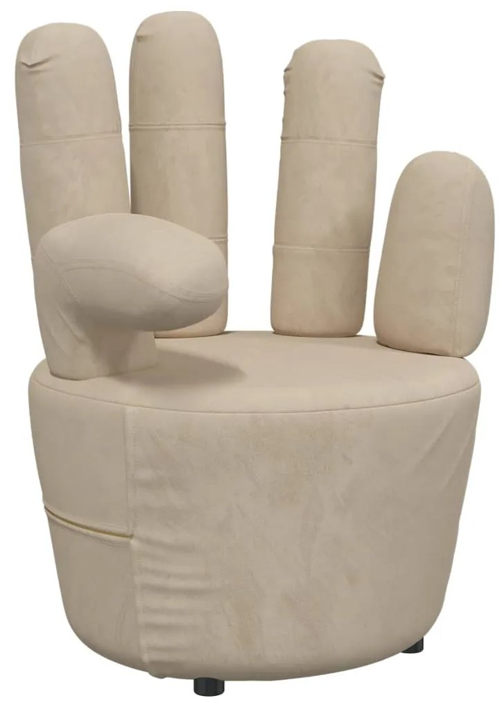335846 vidaXL Scaun model mână, gri deschis, catifea