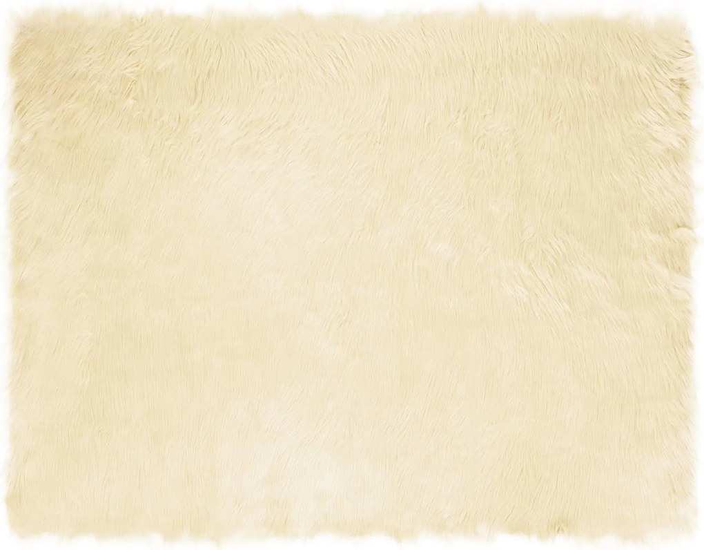 vidaXL Covor din Lână Faux Tafalla Crem 240 x 340 cm Poliester