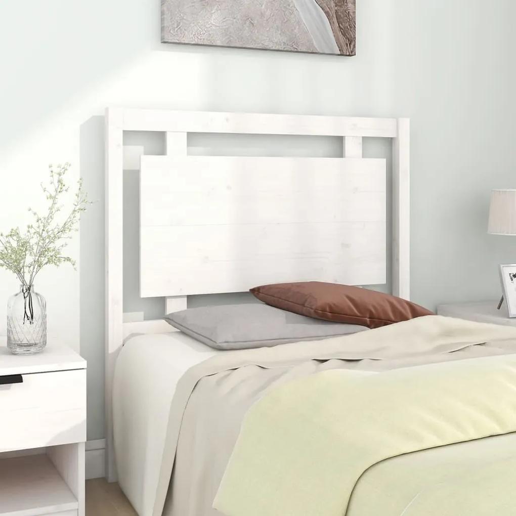 817921 vidaXL Tăblie de pat, alb, 95,5x4x100 cm, lemn masiv de pin