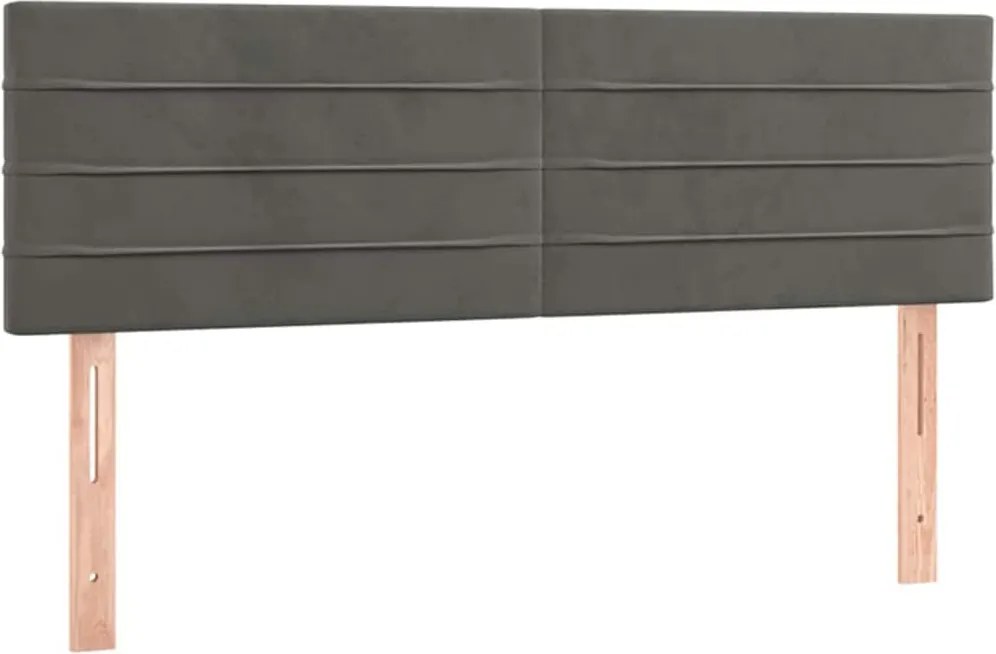 vidaXL Tăblii de pat, gri închis, 144x5x78/88 cm, catifea