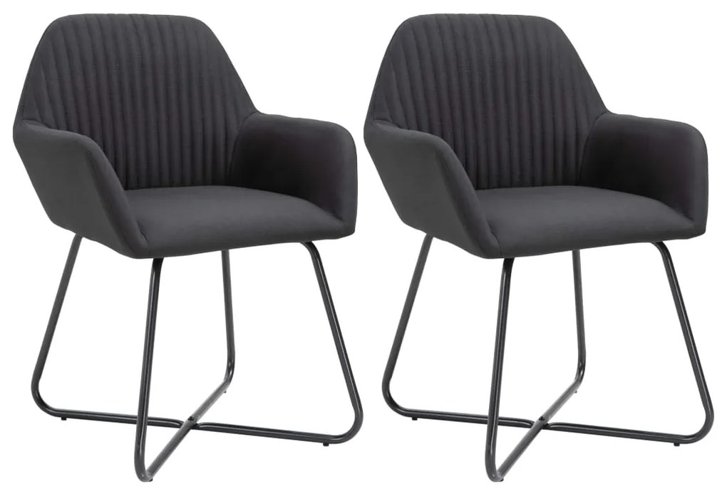 vidaXL Scaune de bucătărie, 2 buc. negru, textil