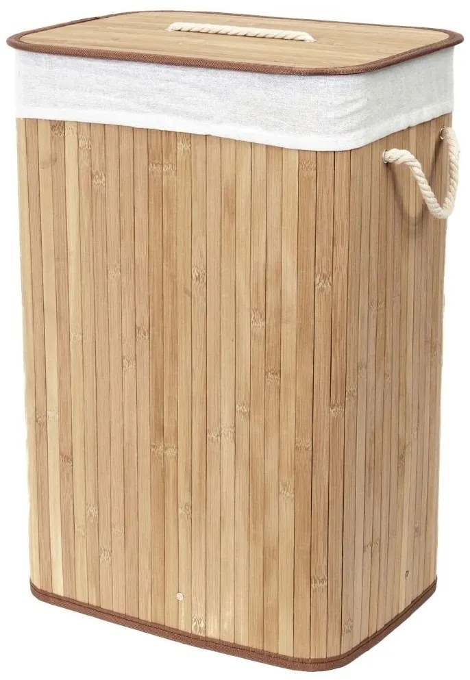 Compactor Coș pentru rufe murdare Bamboo dreptunghiular, natural
