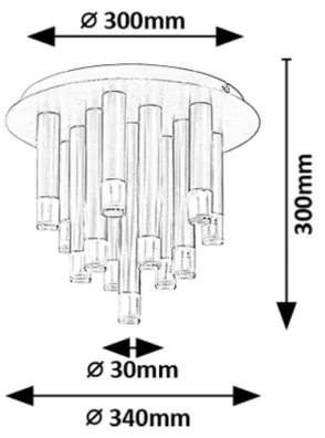 Rabalux 71355 - Plafonieră RAMIRA 13xG9/5W/230V aurie
