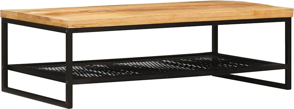 vidaXL Masă de cafea Maro și negru Lemn de mango solid