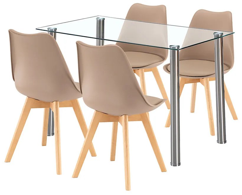 Velon 4+1 set de sufragerie alb-bej