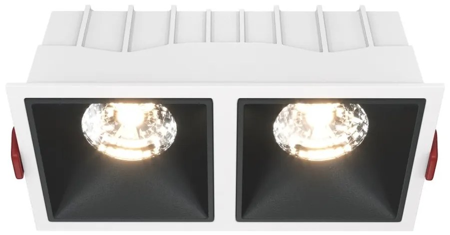 Spot LED incastrabil cu 2 surse de iluminat Alpha alb, negru 30W, 3000K
