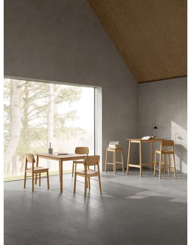 Masă de dining cu aspect de lemn de stejar 80x120 cm Barlow – Actona