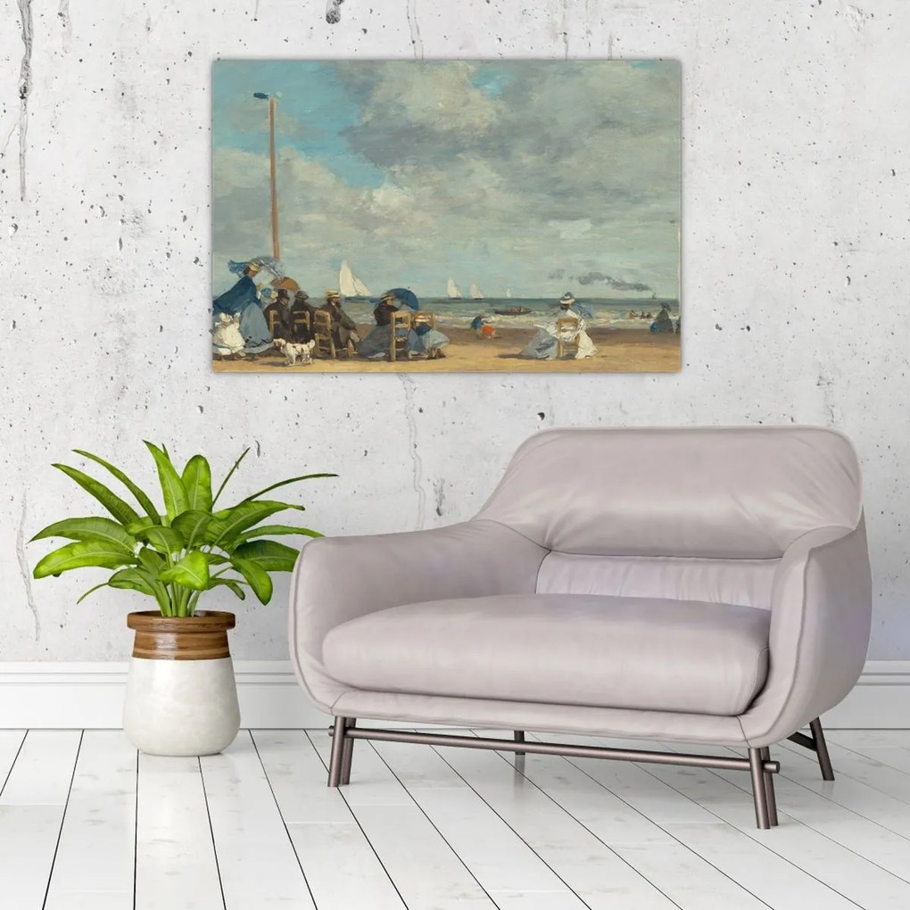 Tablou - Eugène Boudin, Beach at Trouville, reproducere (90x60 cm)