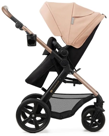 Cărucior de copii combinat 3 în 1 KINDERKRAFT MOOV 2 Sand beige + scaun auto MINK PRO