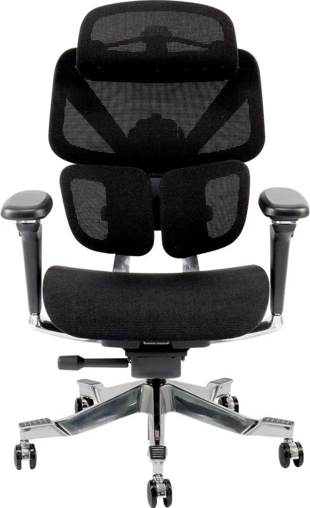 DeluxStar T2 ELITE PRO – Scaun Ergonomic Premium cu Suport Lombar Dual Dynamic 3D, Suspensie Air-Glide și Suport Complet Cervical – Spate – Lombar, Negru