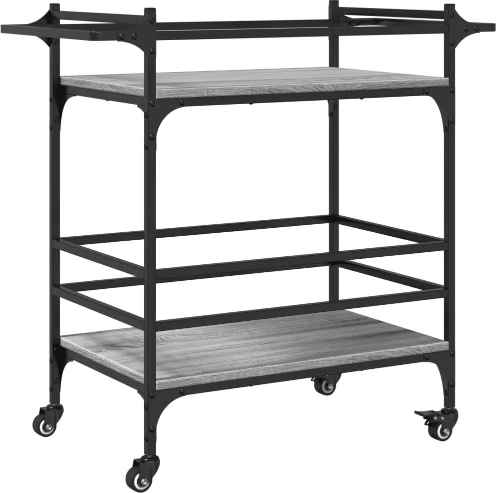 vidaXL Cărucior de bucătărie, gri sonoma, 82x40x78,5cm, lemn prelucrat