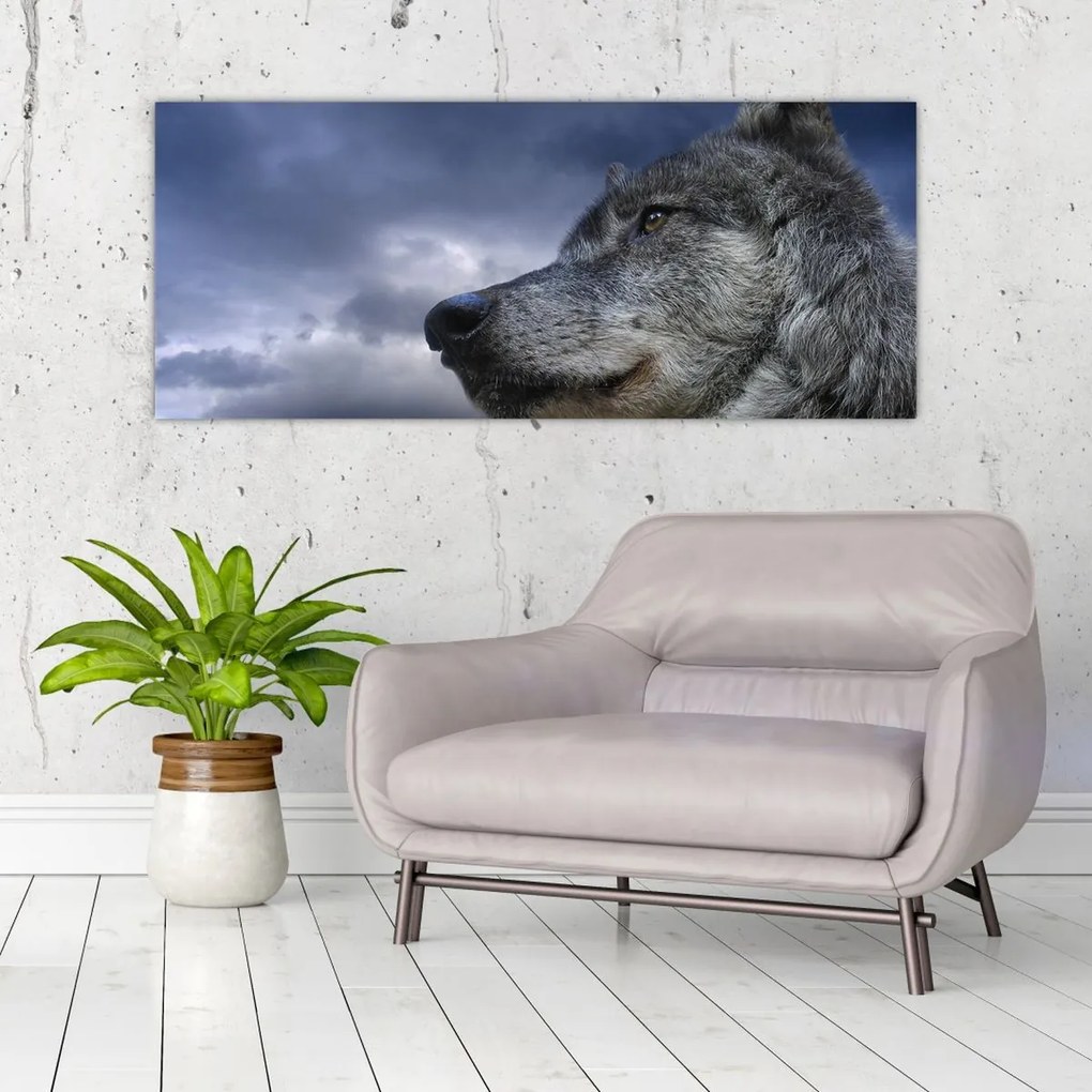 Tablou - Cap de lup (120x50 cm)