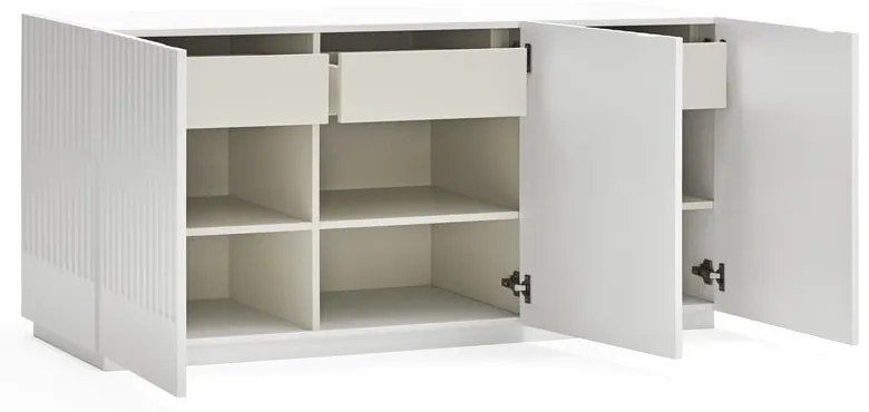 Comodă Teulat Doric, lățime 150 cm, alb