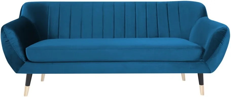 Canapea cu 2 locuri Mazzini Sofas BENITO cu picioare negre, albastru