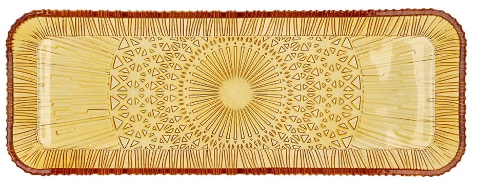 Platou portocaliu din sticlă 14x38 cm Kusintha – Bitz