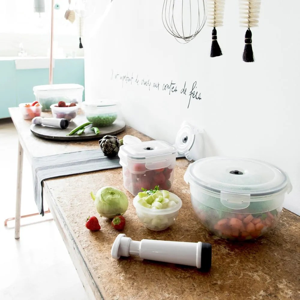 Set 3 recipiente pentru stocare alimente și pompă cu vacuum Compactor Food Saver