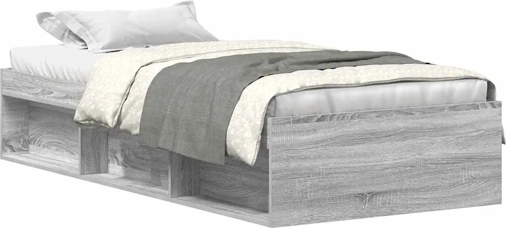 vidaXL Cadru pat, sonoma gri, 90x190 cm