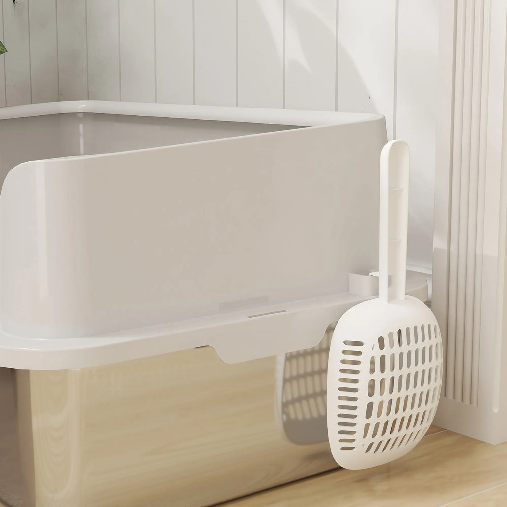 PawHut Litieră Inox, Bord Detasabil, Antimiros | Aosom Romania